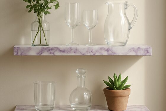 Featuring Viola Marble Floating Shelves illustration