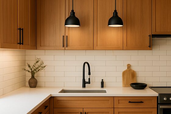 Create Contrast Using Warm Wood and Black illustration