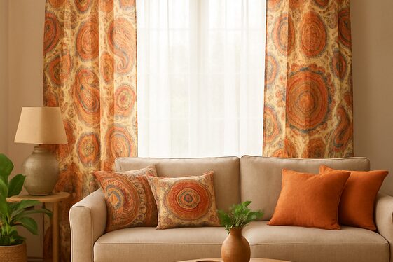 Indian Motifs on Curtains and Drapes illustration