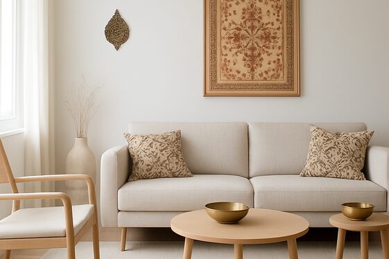 Fusion of Minimalism with Indian Elements illustration