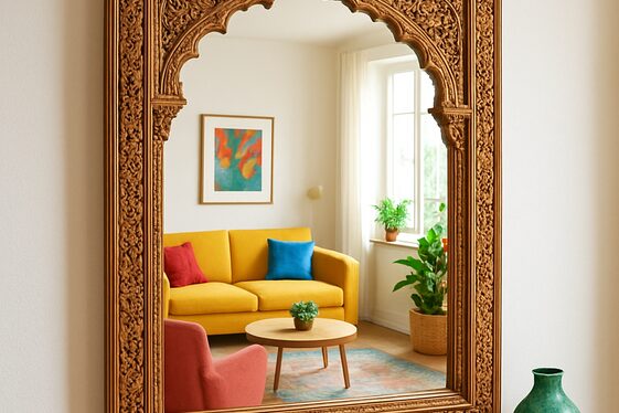 Decorative Wall Mirrors with Indian Designs illustration