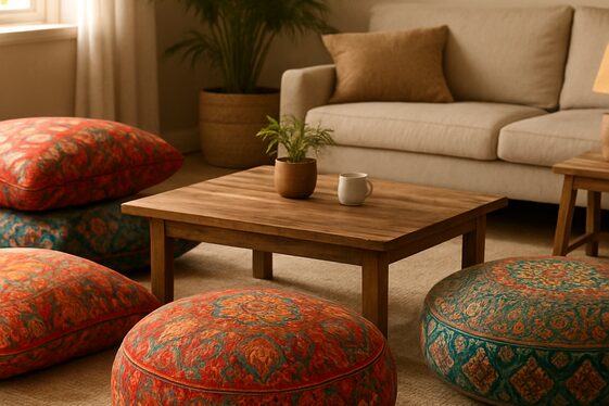 Large Floor Pillows and Poufs illustration