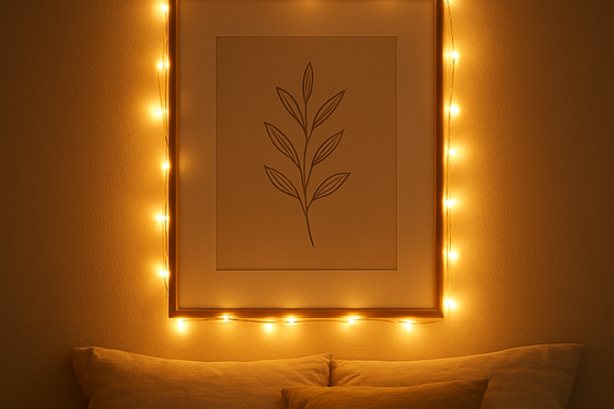 Highlight Wall Art Using Fairy Light Frames illustration