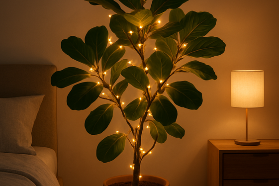 Combine Fairy Lights and Plants for a Natural Glow illustration