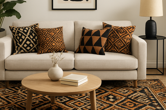 Playing with Patterns in Brown and Black Decor illustration