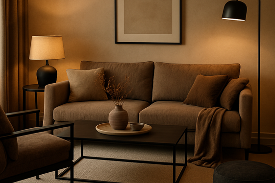 Combining Warm Brown Tones with Black for Cozy Ambiance illustration