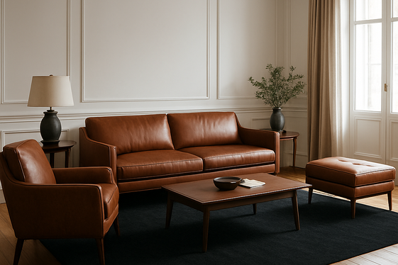 Using Black Rugs to Ground Brown Color Schemes illustration