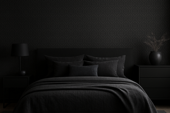 Using Patterned Black Wallpaper for Depth illustration