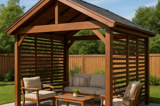 Pergola Style Attached Gable Roof for Partial Shade and Style illustration