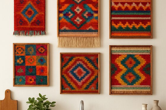 Create a Wall Gallery of Handwoven Textiles illustration