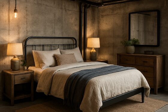 Industrial Chic with Metal Accents and Wood illustration