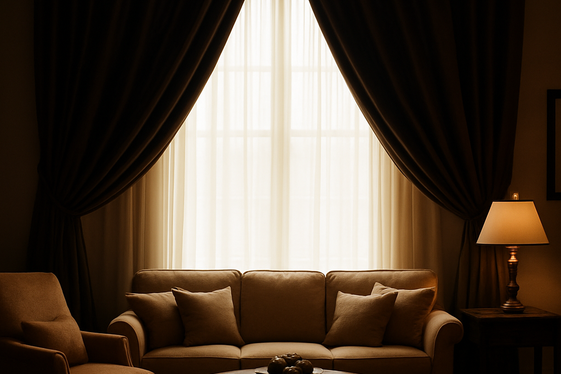 Adding Dark Brown Window Treatments for Drama illustration