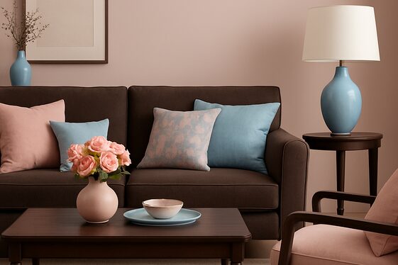 Combining Dark Brown with Soft Pastels to Soften the Space illustration