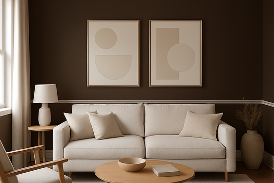 Pairing Dark Brown Walls with Light Neutrals illustration