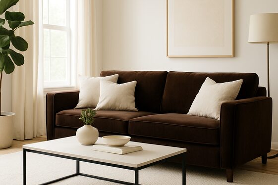 Choosing Dark Brown Sofas with Plush Fabrics illustration