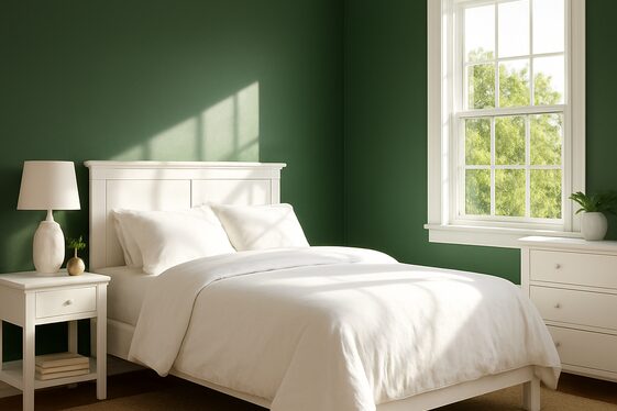 Balancing Deep Green with Crisp White Elements illustration