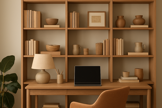 Light Walnut Shelving for Stylish Organization illustration