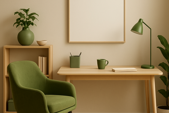 Olive Green Accents to Refresh and Energize illustration