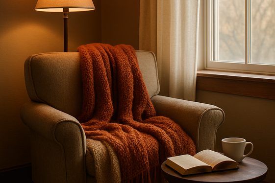 Set up a Reading Nook with a Warm Throw illustration