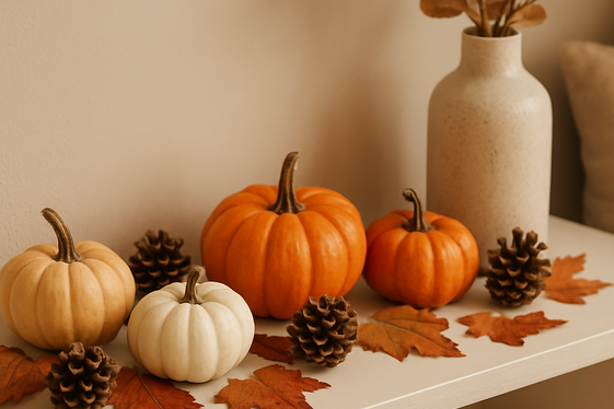 Bring in Natural Elements Like Pumpkins and Pinecones illustration