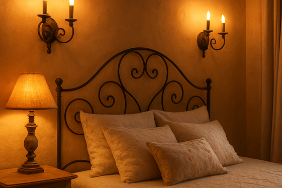 Soft Lighting with Wall Sconces and Table Lamps illustration