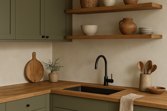 Matte Olive Green Cabinets for a Modern Rustic Feel illustration