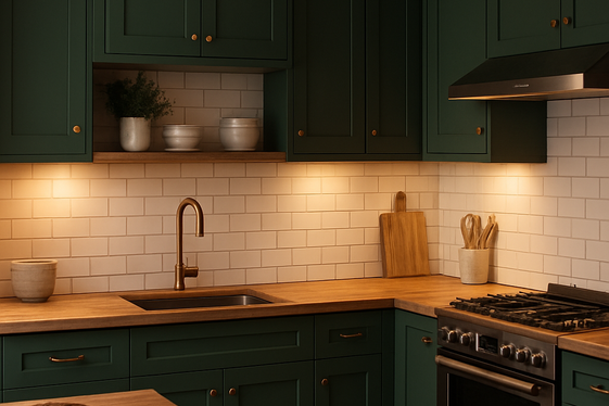 Forest Green Shaker Cabinets for Classic Elegance illustration