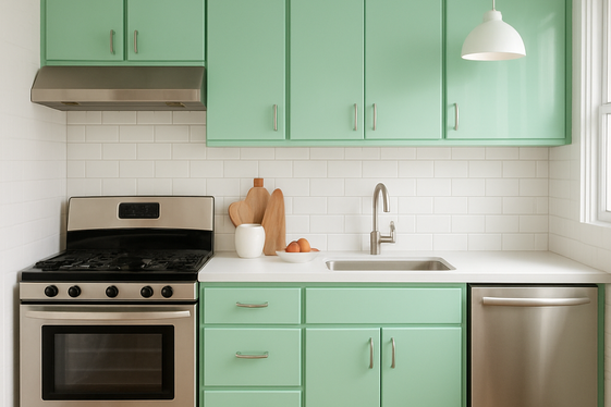 Glossy Mint Green Cabinets to Brighten Small Spaces illustration