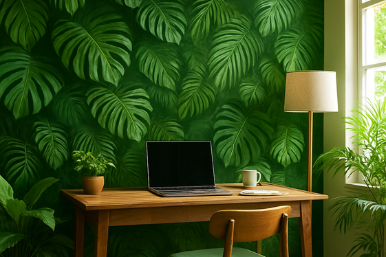 Tropical Theme Green Walls illustration