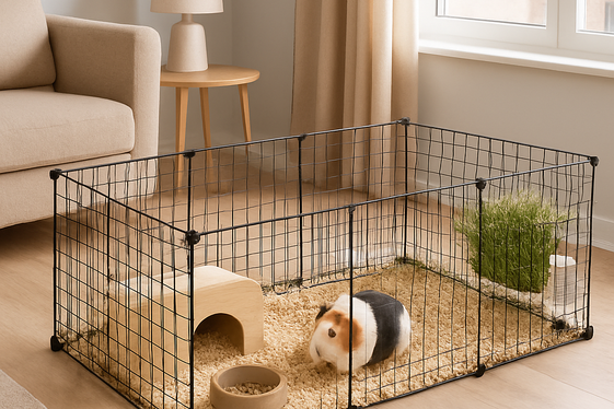 Space-Saving Foldable Guinea Pig Cage illustration