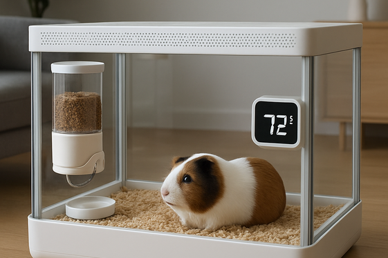 High-Tech Smart Cage with Environmental Controls illustration