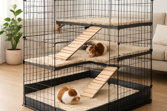 Multi-Level Guinea Pig Cage for Extra Exploration illustration