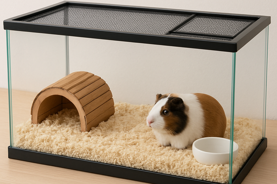 Glass Aquarium Cage with Open-Air Modifications illustration
