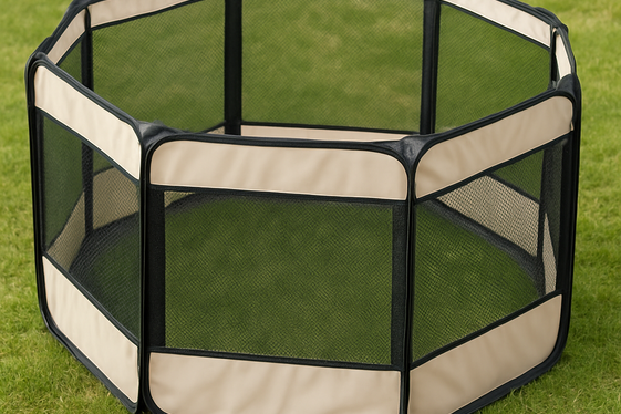 Portable Playpen Style Cage for On-the-Go Pets illustration