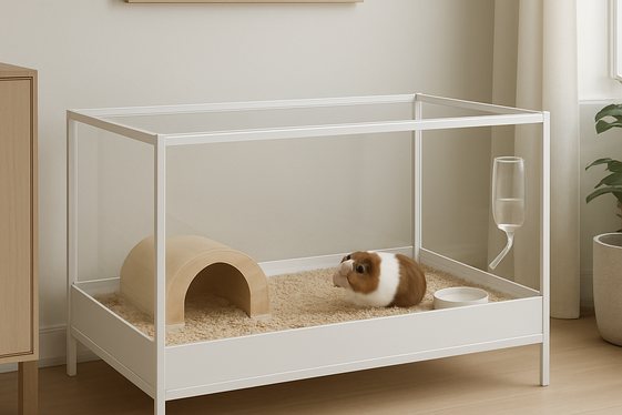 Modern Minimalist Guinea Pig Cage Design illustration