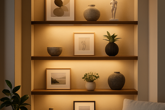 Showcase Art or Collectibles with Floating Shelves illustration