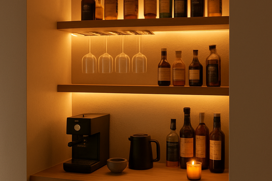 Design a Mini Bar or Coffee Station in an Alcove illustration