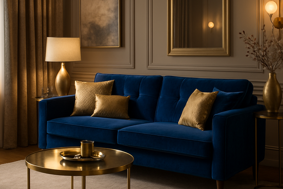 Velvet Blue Couches: Luxe Texture and Color illustration