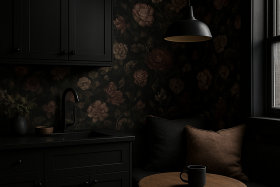 Dark Floral Wallpaper for a Striking Backdrop illustration