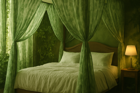 Add a Canopy Bed with Leafy Drapes illustration