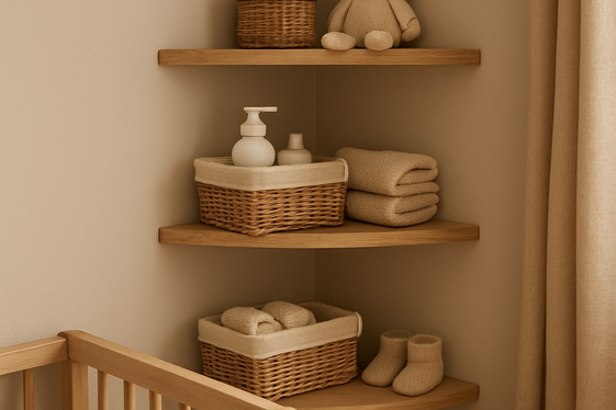 Corner Shelves to Maximize Small Spaces illustration