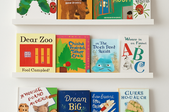 Wall-Mounted Book Display Shelves illustration