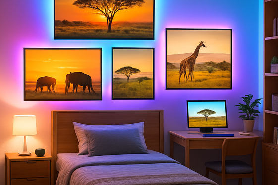 Blending Safari Style with Modern Tech for Teen Spaces illustration