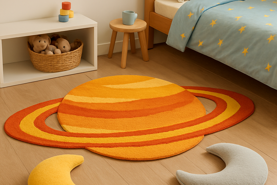 Space-Themed Rugs and Floor Cushions illustration