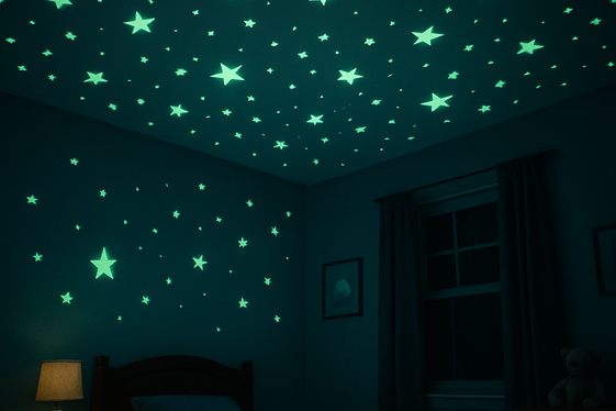 Glow-in-the-Dark Star Stickers for a Nighttime Sky illustration