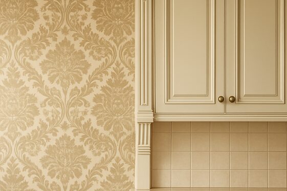 Finish with Floral or Damask Wallpaper Accents illustration
