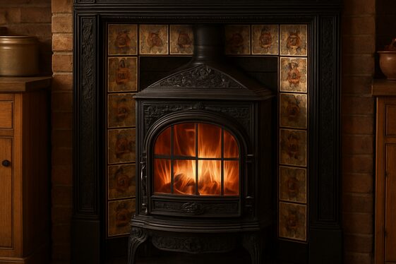 Feature a Cast Iron Fireplace or Stove illustration
