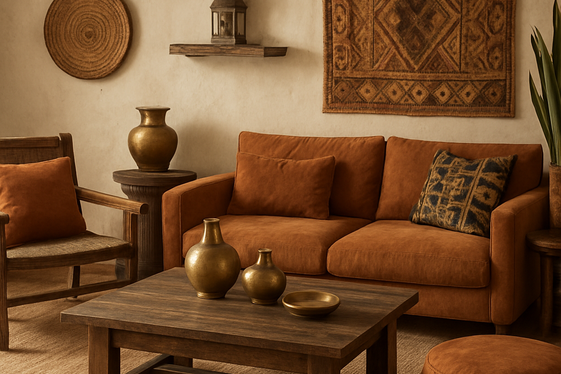 Mix Metallic Accents with Rustic Elements illustration