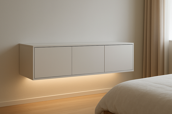 Floating Cupboards to Maximize Floor Space illustration