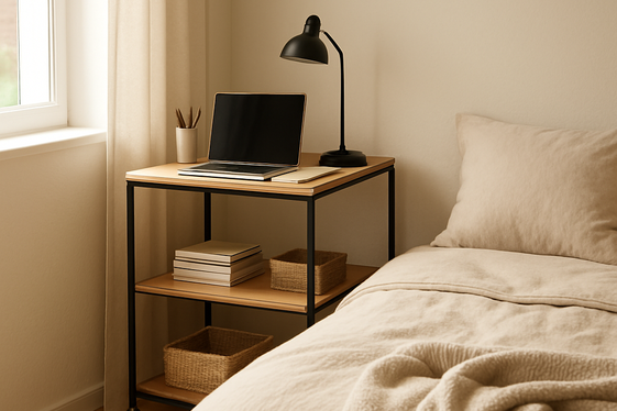 Set Up a Rolling Cart Desk illustration